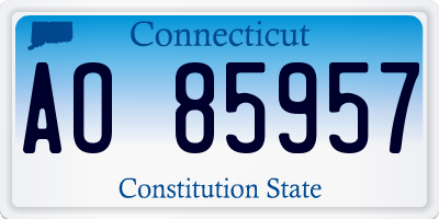 CT license plate AO85957
