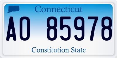 CT license plate AO85978