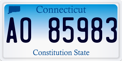 CT license plate AO85983