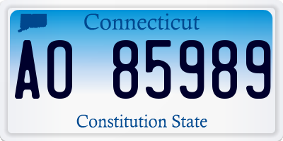 CT license plate AO85989