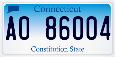 CT license plate AO86004