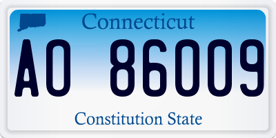 CT license plate AO86009