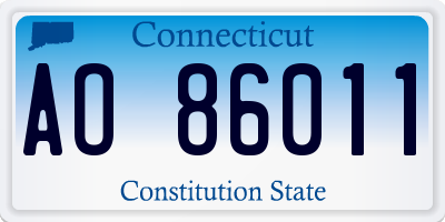CT license plate AO86011