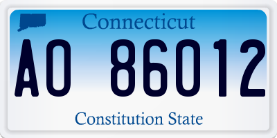 CT license plate AO86012