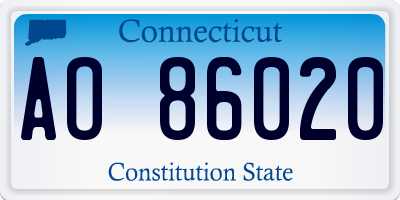 CT license plate AO86020