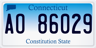 CT license plate AO86029