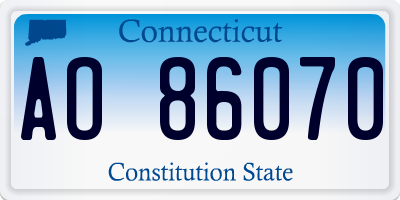 CT license plate AO86070