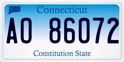 CT license plate AO86072