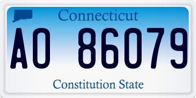 CT license plate AO86079