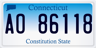 CT license plate AO86118