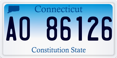 CT license plate AO86126
