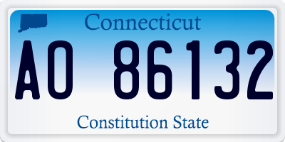 CT license plate AO86132
