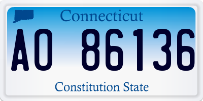 CT license plate AO86136