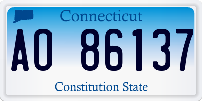 CT license plate AO86137