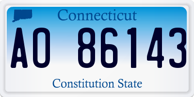 CT license plate AO86143