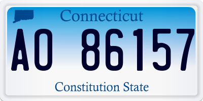 CT license plate AO86157