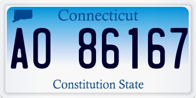 CT license plate AO86167