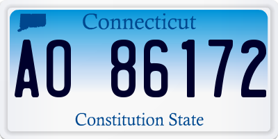 CT license plate AO86172