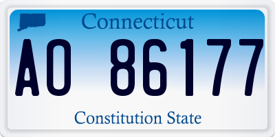 CT license plate AO86177