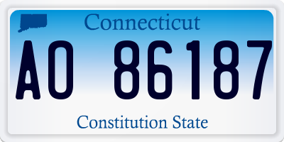 CT license plate AO86187