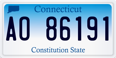 CT license plate AO86191