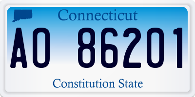 CT license plate AO86201