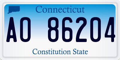 CT license plate AO86204