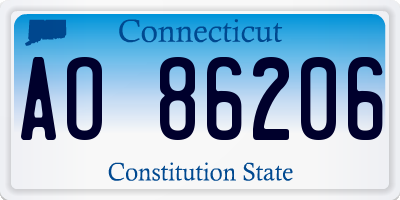 CT license plate AO86206