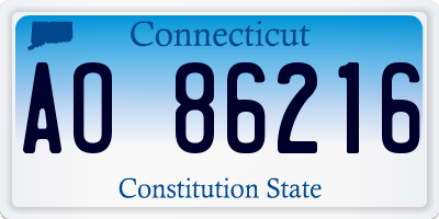 CT license plate AO86216