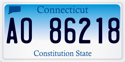 CT license plate AO86218