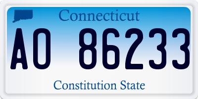 CT license plate AO86233