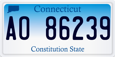 CT license plate AO86239