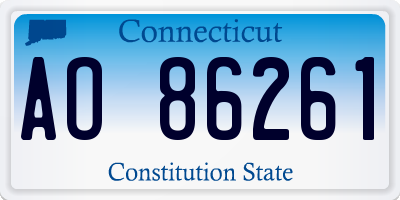 CT license plate AO86261