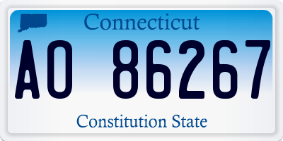 CT license plate AO86267