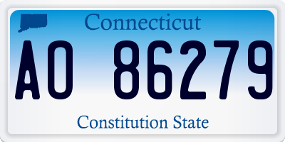 CT license plate AO86279