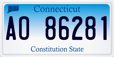 CT license plate AO86281