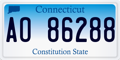CT license plate AO86288