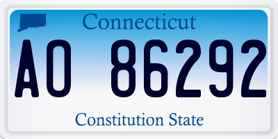 CT license plate AO86292