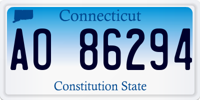 CT license plate AO86294