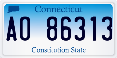 CT license plate AO86313