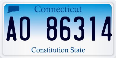 CT license plate AO86314