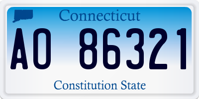CT license plate AO86321