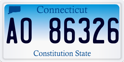 CT license plate AO86326