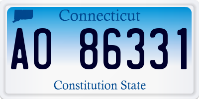 CT license plate AO86331