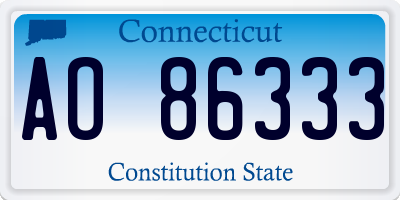 CT license plate AO86333