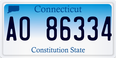 CT license plate AO86334