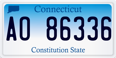 CT license plate AO86336