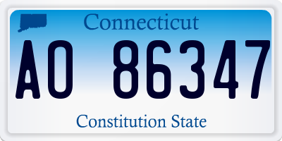 CT license plate AO86347