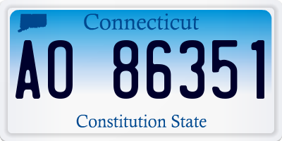 CT license plate AO86351