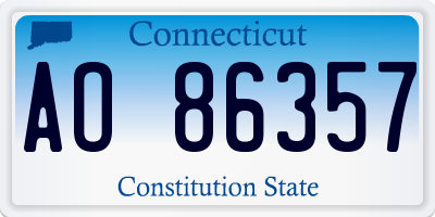 CT license plate AO86357